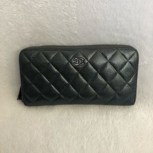 Chanel Gray Metallic Wallet